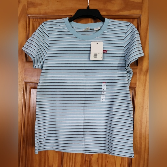 Levi's Shirt Women's Size Medium Blue with Stripes NWT - Picture 5 of 5